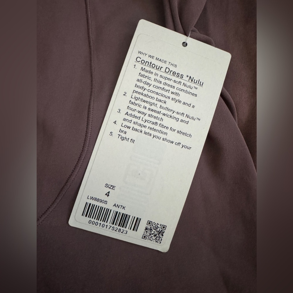 NWT Lululemon Contour Dress *Nulu in Antique Bark - Picture 6 of 6